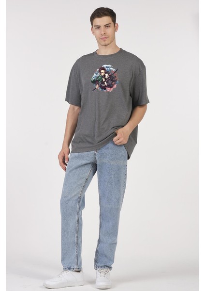 Oversize T-Shirt Nezuko Yaiba Antrasit
