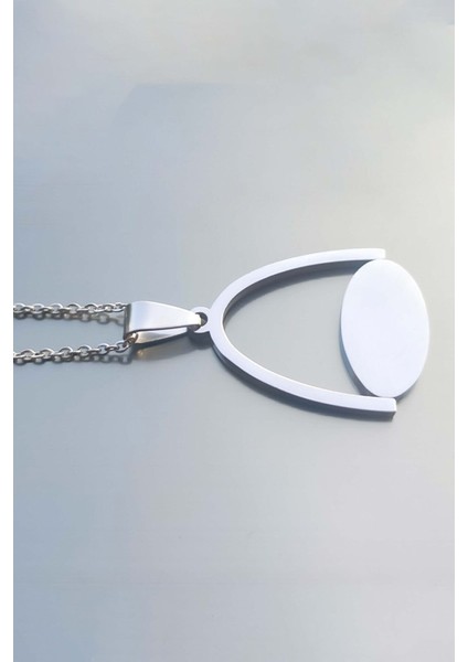 Oval Model Paslanmaz Çelik Kadın Kolye