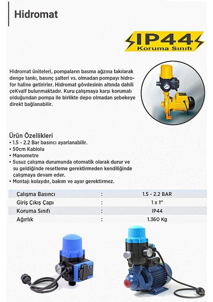 QB60 Su Pompası 0.75HP 0.55 Kw Paket Hidrofor Otomatik Sistem Su Pompası 2 Kat 2 Daireye Yeterli