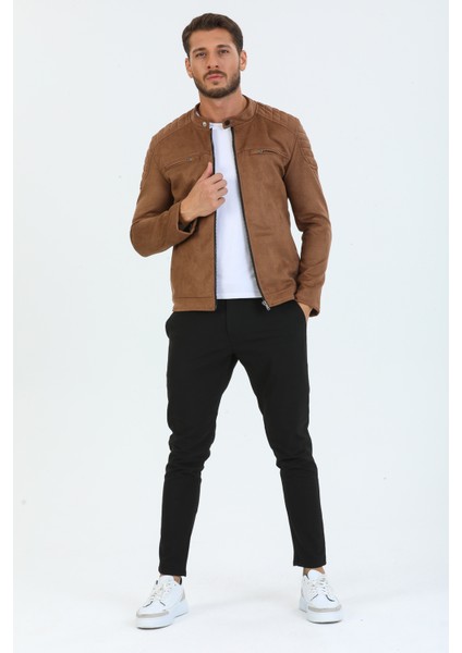 Erkek Kahverengi Dar Kesim Süet Ceket fiyatları