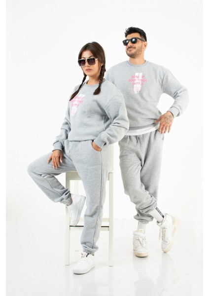 Bisiklet Yaka Baskılı Sweatshirt BS101