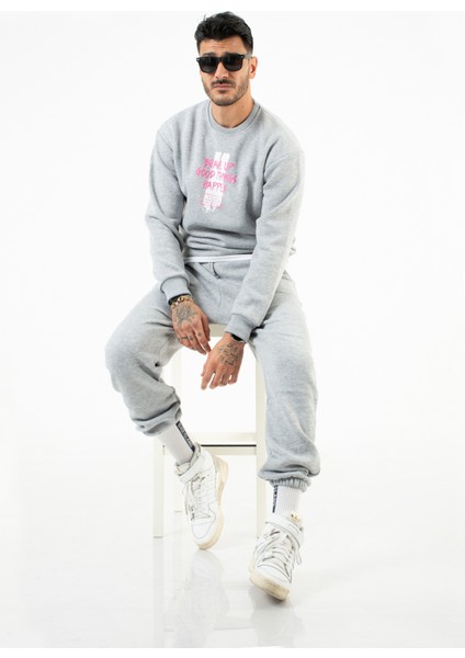Bisiklet Yaka Baskılı Sweatshirt BS101 fırsatları