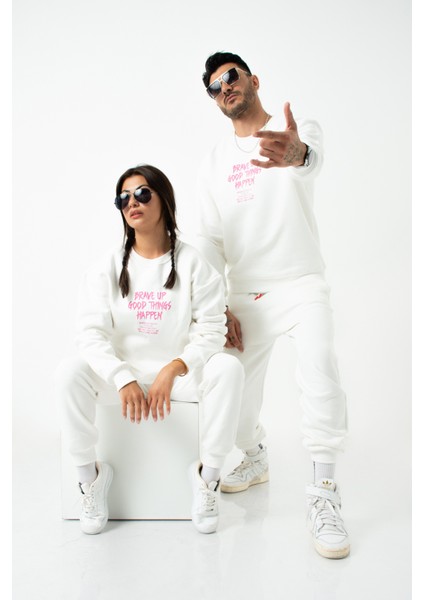 Bisiklet Yaka Baskılı Sweatshirt BS101