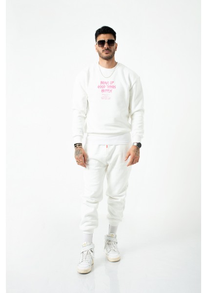 Bisiklet Yaka Baskılı Sweatshirt BS101 fırsatları