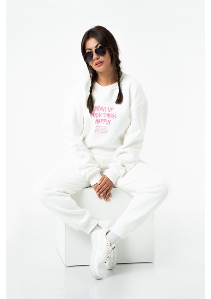 Bisiklet Yaka Baskılı Sweatshirt BS101 indirimleri