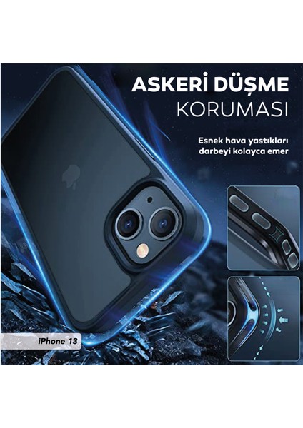 iPhone 13 6.1 Inç Için Tasarlanan 1 Paket Temperli Cam Ekran Koruyucu + 1 Paket Kamera Lens Koruyucu (Askeri Sınıf Koruma) Darbeye Dayanıklı Ultra-Ince Defender Kılıf