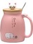 Yaratıcı Renk Kedi Isıya Dayanıklı Kupa Karikatür Kapaklı Kupası Yavru Kahve Süt Seramik Kupalar Çocuk Kupası Ofis Drinkware Hediye | Kupalar (Pembe) (Yurt Dışından) 1