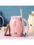 Yaratıcı Renk Kedi Isıya Dayanıklı Kupa Karikatür Kapaklı Kupası Yavru Kahve Süt Seramik Kupalar Çocuk Kupası Ofis Drinkware Hediye | Kupalar (Pembe) (Yurt Dışından) 3