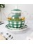 Seramik Çay Için Bir Set Damalı Tasarım Cam Çaydanlık Ince Kemik Çini Saucer Teacup Çay Stainer Infuser Teaware Hediye Kutusu ile | Teaware Setleri 4