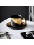 Siyah Altın Serin Bardak Sanat Seramik Kupa Vintage Espresso Çay Bardaklar Kahve Fincanı Sirkü ile Yüksek Kalite Tazas Desayuno Çay Bardağı Seti | Kahve Kupası ve tabak Setleri 1