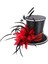 Prettyia Feather Fascinator Top Hat Düğün Gelin Kadın Fantezi Elbise Prop Kırmızı(Yurt Dışından) 1