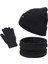Unisex Bere Şapka Eşarp Eldiven Seti Sıcak Yumuşak Pamuk Kayak Bisiklet Balıkçılık Siyah Için(Yurt Dışından) 2