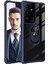 Samsung Galaxy S21 Ultra Kılıf Yüzüklü Manyetik Şeffaf Mola Kapak 1