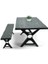 Doğal Ağaç Masif Kütük Masa ( Metal Ayak ) 60CM X150CM + 1 Bank Bench 1