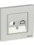 Byobu Parlak Gümüş Data Priz (Cat6) Çerçeveli 2