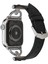 Apple Watch 8 41 mm Uyumlu Deri Kordon Metal Bağlantılı Şık Tasarım Kayış 4