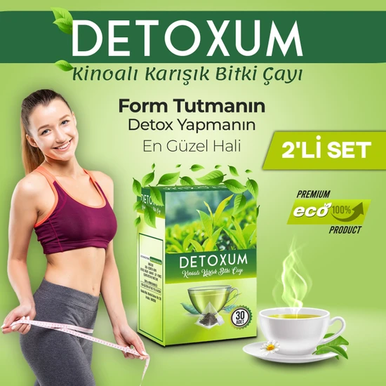 Detoxum Form Çayı Kinoalı Detox diyette destek zayıflama.Bitkisel Karışımlı Çay 2 x 30'lu