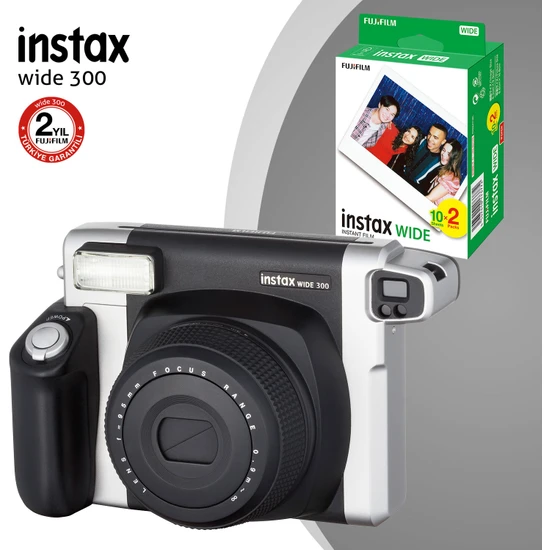 Fujifilm Instax Wide 300 Siyah Fotoğraf Makinesi Ve 20'Li Film
