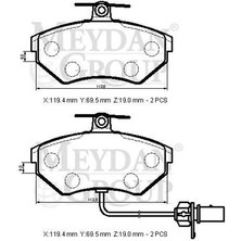 JMC Audı A4- 05/08; Ön Fren Balatası 1,6/1,8t/1,9tdı/2,0/2,0tfsı (2KABLOLU)DİSK)(119,4X69,5X19)(BRAMAX)