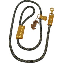 Balkonda Köpek gezdirme kayışı boyun tasmalı takım orta ve büyük ırk lacivert kırçıllı halat kalınlık:10mm uzunluk:120cm dog leash TB2-13