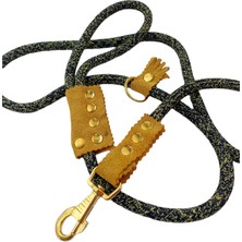 Balkonda Köpek gezdirme kayışı boyun tasmalı takım orta ve büyük ırk lacivert kırçıllı halat kalınlık:10mm uzunluk:120cm dog leash TB2-13