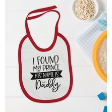 Bk Kids His Name Is Daddy Tasarımlı Kırmızı Bebek Mama Önlüğü-1