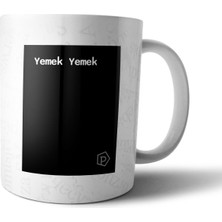 Pixxa "yemek Yemek" Tanımı Komik - Siyah Kupa Bardak