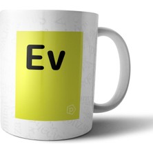 Pixxa "ev" Tanımı Komik - Sarı Kupa Bardak