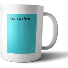 Pixxa "cep Telefonu" Tanımı Komik - Turkuaz Kupa Bardak