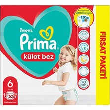 Prima Külot Bebek Bezi 6 Beden 52 Adet Fırsat Paketi