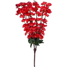 Nettenevime Yapay Çiçek Bahardalı Japon Kiraz Çiçeği 7 Dallı 57CM Kırmızı