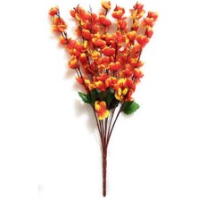 Nettenevime Yapay Çiçek Bahardalı Japon Kiraz Çiçeği 7 Dallı 57CM Turuncu