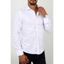 Escardin Slim Fit Beyaz Renk Erkek Gömlek