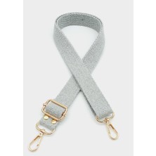 Angel Çanta Aksesuar Pamuklu Kolon 120X3 cm Açık Gri Light Gold Metalli