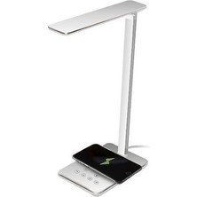 Xinhang Yeni Çok Fonksiyonlu LED Masa Lambası Katlanabilir 4 Renk Sıcaklık Kitap Işık Cep Telefonu Kablosuz Akıllı Şarj USB Çıkışı (Beyaz) (Yurt Dışından)
