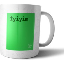 Pixxa "iyiyim" Tanımı Komik - Yeşil Kupa Bardak