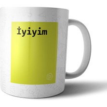 Pixxa "iyiyim" Tanımı Komik - Sarı Kupa Bardak