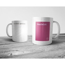 Pixxa "pesimist" Tanımı Komik - Pembe Kupa Bardak