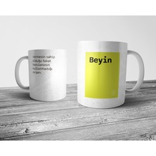 Pixxa "beyin" Tanımı Komik - Sarı Kupa Bardak