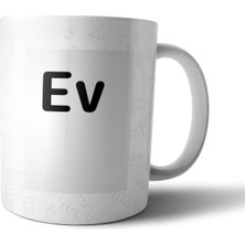 Pixxa "ev" Tanımı Komik - Gri Kupa Bardak