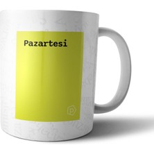 Pixxa "pazartesi" Tanımı Komik - Sarı Kupa Bardak