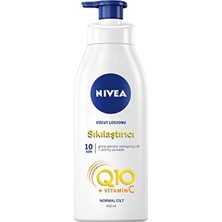 Nivea Sıkılaştırıcı Vücut Losyonu Q10 + C Vitamini (400ML), 48 Saat Vücut Nemlendirme, 10 Günde Sık