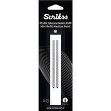 Scrikss D1 Mini Tükenmez Refil 2'li Blister Siyah