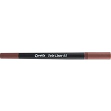 Caretta Twin Liner 65 Çift Uçlu Keçeli Kalem, Kahverengi, 0.4 Mm/1.00 mm