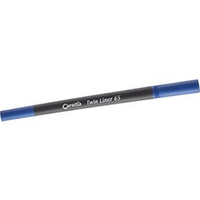 Caretta Twin Liner 65 Çift Uçlu Keçeli Kalem, Koyu Mavi, 0.4 Mm/1.00 mm