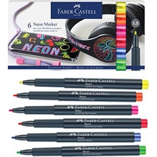 Faber-Castell Neon Markör, 6'lı Set