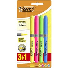 Bic Marking Highlighter Grip Fosforlu Kalem Karışık Renk 3+1'li Blister