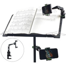 Gitar Telefon Tutucu Gitar Telefon Braket Müzik Stand Standı Müzisyenler Black Gray Için