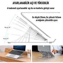 SooPii DM08 10''-15.6'' 6 Seviyeli Katlanabilir Taşınabilir Alüminyum Dizüstü Laptop Notebook Stant