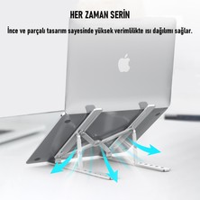 SooPii DM08 10''-15.6'' 6 Seviyeli Katlanabilir Taşınabilir Alüminyum Dizüstü Laptop Notebook Stant